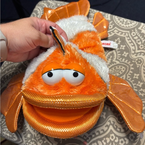 Orange and White Plush Fish Puppet - Picture 1 of 2